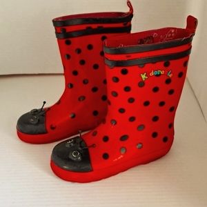 Kidordorable lady bug girls rain boots